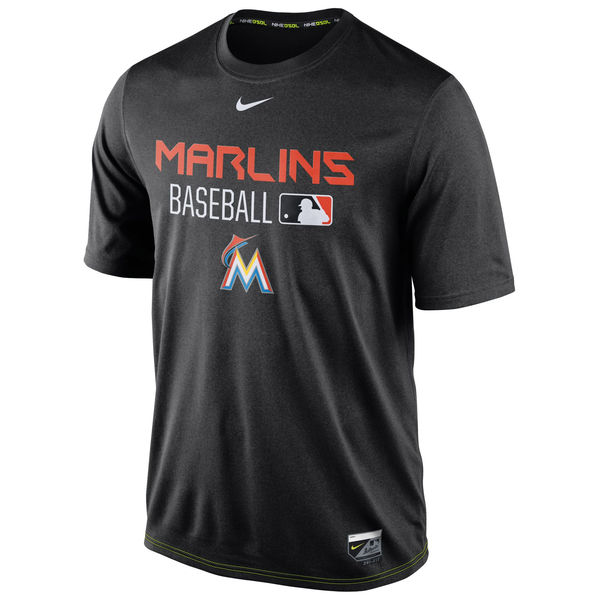 MLB Men Miami Marlins Nike Legend Team Issue Performance TShirt  Black